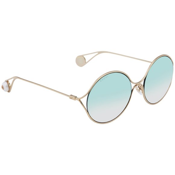 GUCCI GG0253S ROUND SUNGLASSES w/PEARL DETAIL